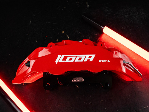 Тормозная тюнинг система LiXiang One 1 поколение (2019-2024) ICOOH IC6 (410*34mm) цвет: Красный, поршней: 6, передняя ось, IC62-E20-R-03-11-01-03-0D-01-00-02