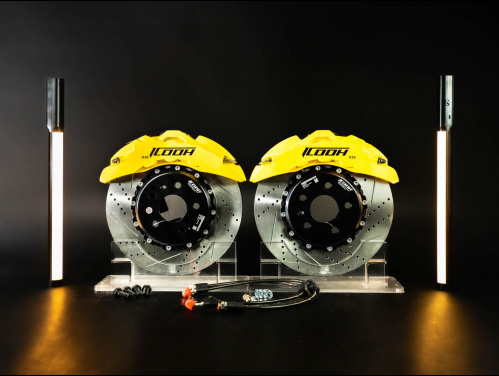 Тормозная тюнинг система AUDI Q3 1 поколение (8U) (2011-2018) ICOOH IC5 (ex DR6), (330*32mm, Фиксированный, Комбинированный) цвет: Желтый, поршней: 6, передняя ось, IC5-271-Y-03-05-03-02-0D-04-00-02