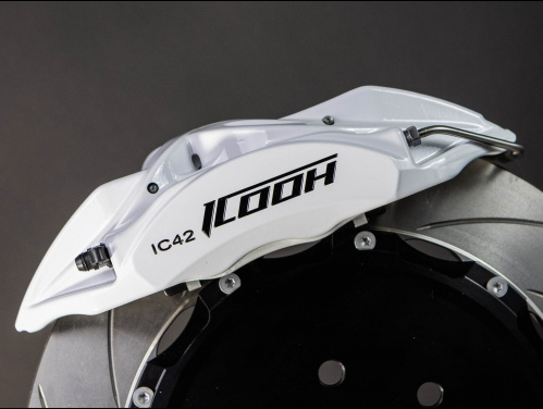 Тормозная тюнинг-система RAM 1500 V (DT) (2018-2024) ICOOH X42, (380*28mm, Фиксированный, Насечки), поршней: 4, задняя ось, цвет: Белый X42-728-W-03-0C-01-02-0A-05-02-02