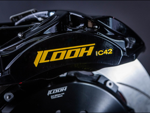 Тормозная тюнинг-система Toyota Land Cruiser Prado 250 Series (2023-)  ICOOH X42, (380*28mm, Фиксированный, Насечки), поршней: 4, задняя ось, цвет: Черный X42-777-B-03-0C-01-02-08-05-02-02