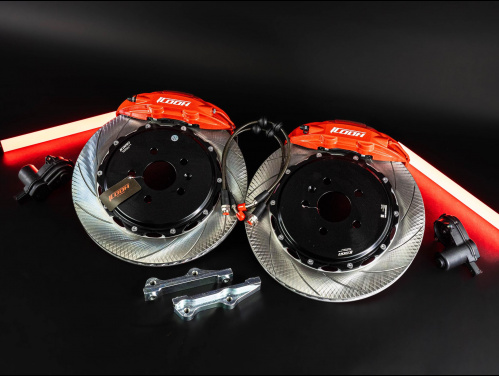 Тормозная тюнинг система Aito M5 1 поколение (2022-2024) ICOOH DT48 (380*28mm, Фиксированный, Насечки) цвет: Красный, поршней: 4, задняя ось, DT48-58-R-03-0C-01-02-09-1B-02-02