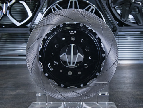 Тормозная тюнинг-система Toyota Land Cruiser Prado 250 Series (2023-) ICOOH DT48, (380*28mm, Фиксированный, Насечки), поршней: 4, задняя ось, цвет: Белый DT48-777-W-03-0C-01-02-08-1A-02-02