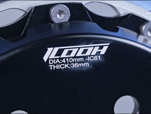 Тормозная тюнинг-система RAM 1500 V (DT) (2018-2024) ICOOH IC61, (410*36mm, Фиксированный, Насечки), поршней: 6, передняя ось, цвет: Черный IC61-728-B-03-15-01-02-0E-01-00-02